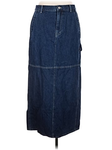 Madewell Denim Carpenter Maxi Skirt in Handlon Wash (view 1)