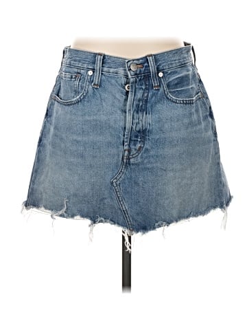 Madewell Rigid Denim Relaxed Mini Skirt in Rosehill Wash (view 1)
