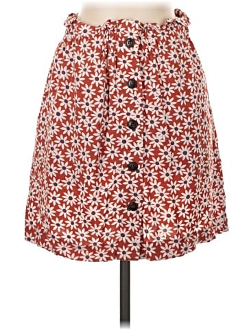 Madewell Paperbag Button-Front Mini Skirt in Falling Daisies (view 1)