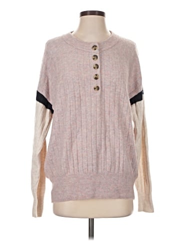 Madewell Striped Bowden Henley Sweater in Coziest Yarn (view 1)