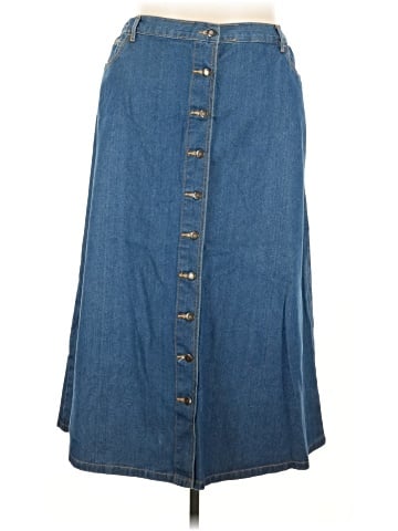 Woman Within Denim Skirt (view 1)