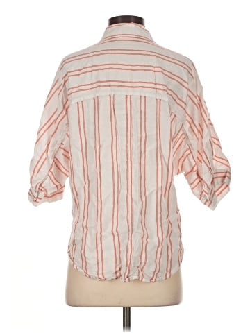 Madewell Oversized Pleated-Sleeve Button-Up Shirt in Stripe (view 2)
