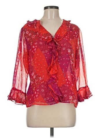 edward 3/4 Sleeve Silk Top (view 1)