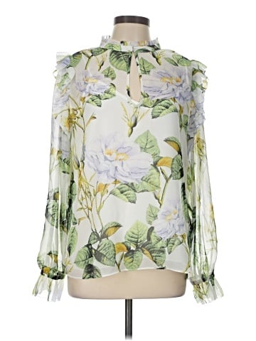 White House Black Market Long Sleeve Blouse (view 1)