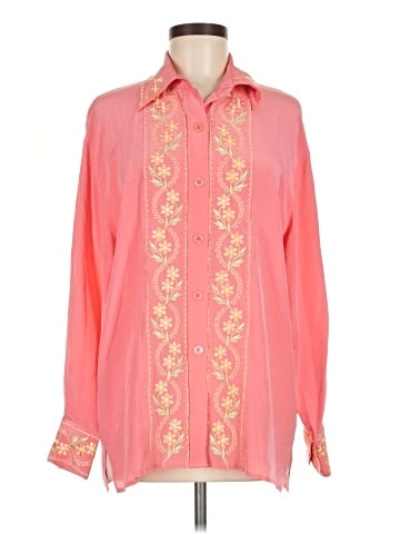 Diane von Furstenberg Long Sleeve Silk Top (view 1)