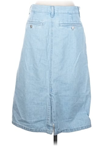 Madewell Denim Tab-Waist A-Line Midi Skirt in Lynnhaven Wash (view 2)
