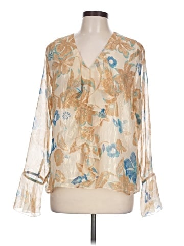 White House Black Market Long Sleeve Blouse (view 1)