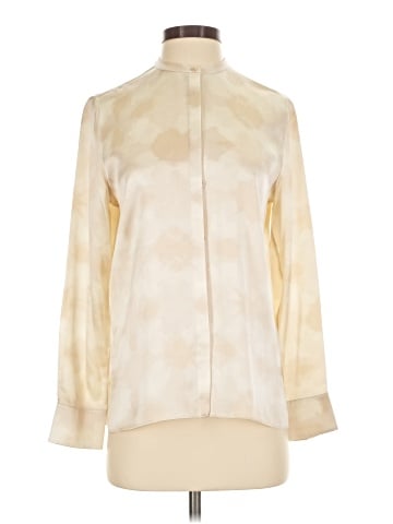 Vince. Long Sleeve Silk Top (view 1)