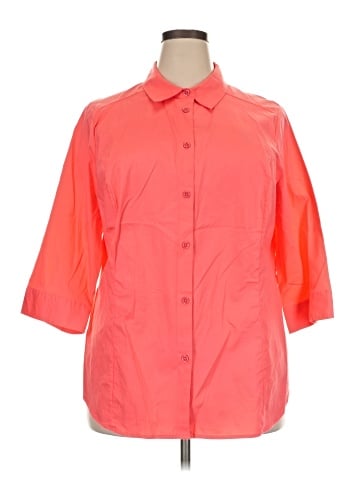 Jessica London 3/4 Sleeve Button-Down Shirt (view 1)
