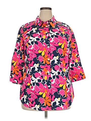 Jessica London 3/4 Sleeve Button-Down Shirt (view 1)