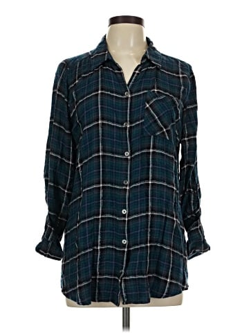 Maurices 3/4 Sleeve Button-Down Shirt (view 1)
