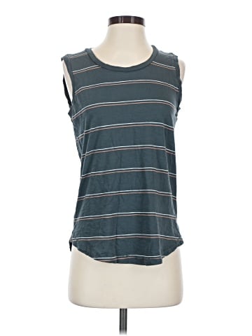 Madewell Whisper Cotton Crewneck Muscle Tank in Braxton Stripe (view 1)