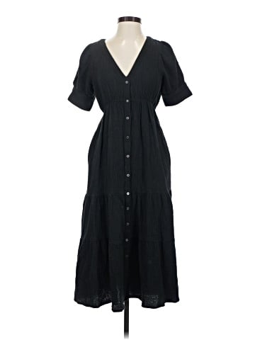 Madewell Lightspun Button-Front Tiered Midi Dress (view 1)