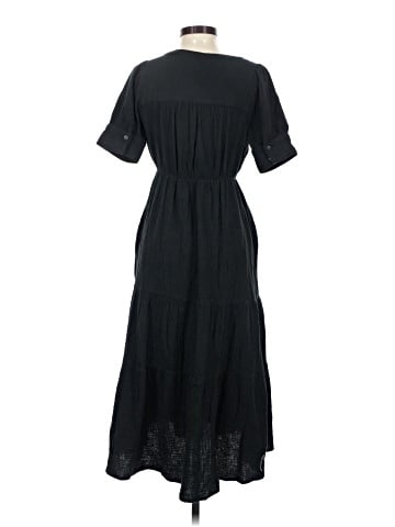 Madewell Lightspun Button-Front Tiered Midi Dress (view 2)