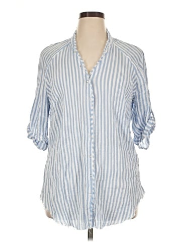 Cato 3/4 Sleeve Button-Down Shirt (view 1)