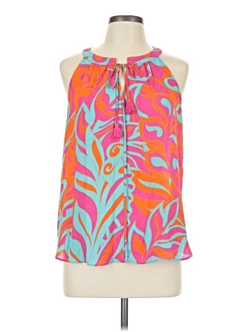 Rose + Olive Sleeveless Blouse (view 1)