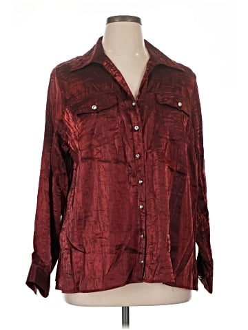 NY Collection Long Sleeve Button-Down Shirt (view 1)