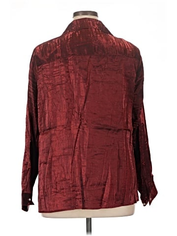 NY Collection Long Sleeve Button-Down Shirt (view 2)