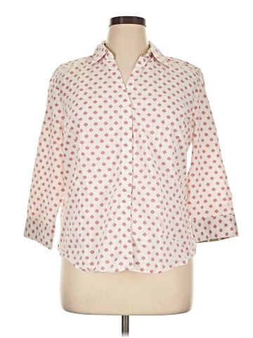 Basic Editions 3/4 Sleeve Button-Down Shirt (view 1)