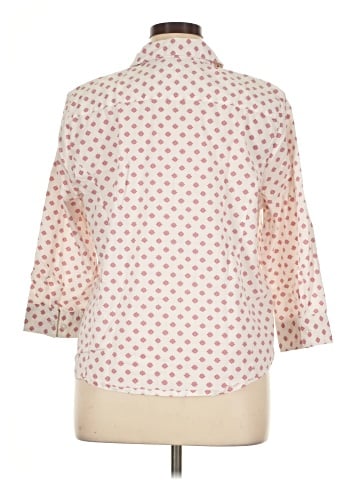 Basic Editions 3/4 Sleeve Button-Down Shirt (view 2)