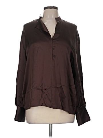Vince. Long Sleeve Silk Top (view 1)