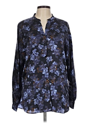 Vince. Long Sleeve Silk Top (view 1)