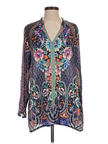 Johnny Was Long Sleeve Silk Top (view 1)