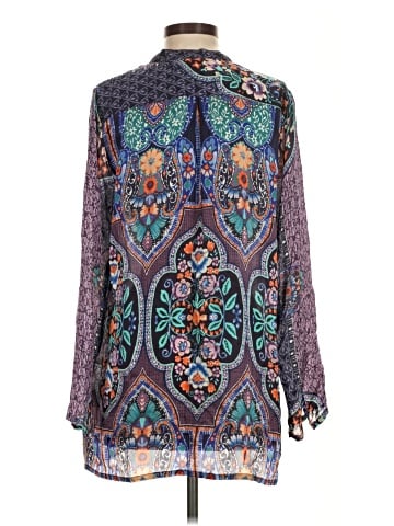 Johnny Was Long Sleeve Silk Top (view 2)