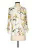 Zara Basic Floral Yellow Ivory 3/4 Sleeve Blouse Size S - photo 1