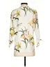 Zara Basic Floral Yellow Ivory 3/4 Sleeve Blouse Size S - photo 2