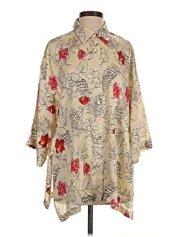 Zara 3/4 Sleeve Button-Down Shirt (view 1)