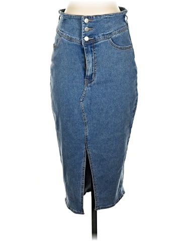 Allegra K Denim Skirt (view 1)