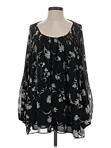 She + Sky Long Sleeve Silk Top (view 1)
