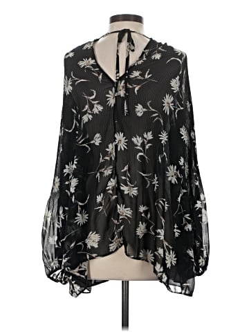 She + Sky Long Sleeve Silk Top (view 2)
