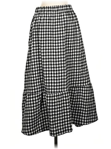 Madewell Gingham Seersucker Knit Pull-On Midi Skirt (view 1)