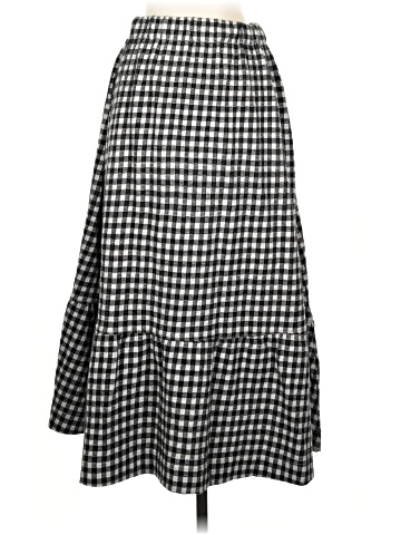 Madewell Gingham Seersucker Knit Pull-On Midi Skirt (view 2)