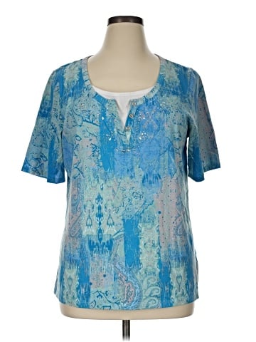 Gloria Vanderbilt Short Sleeve Henley (view 1)