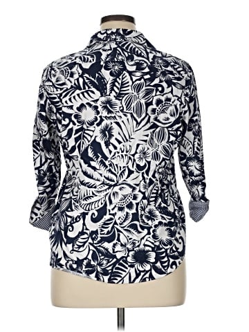 Chaps 3/4 Sleeve Button-Down Shirt (view 2)