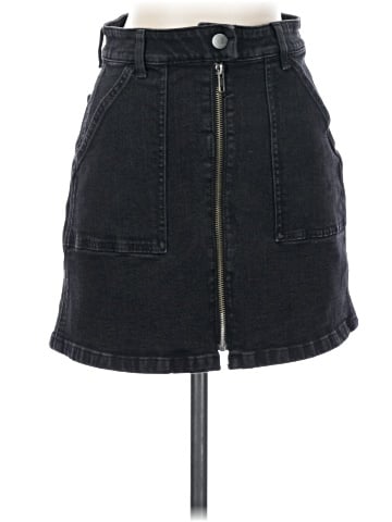 Madewell Denim Utility Zip Skirt in Black Frost (view 1)