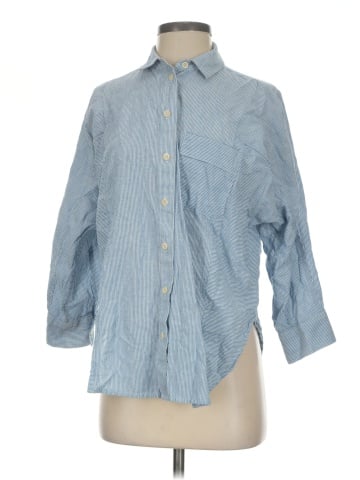 Madewell Wellesley Oversized Seamed Shirt in Stripe (view 1)