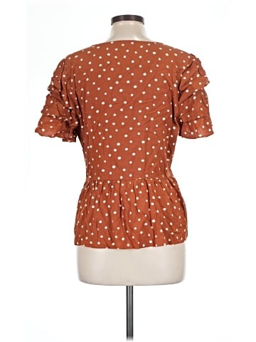 Madewell Tiered-Sleeve Peplum Top in Inkspot Dot (view 2)