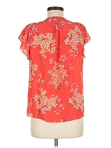 Rebecca Taylor Short Sleeve Silk Top (view 2)