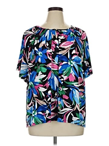 AK Anne Klein Short Sleeve Blouse (view 1)