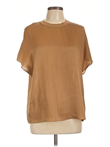 Vince. Short Sleeve Silk Top (view 1)