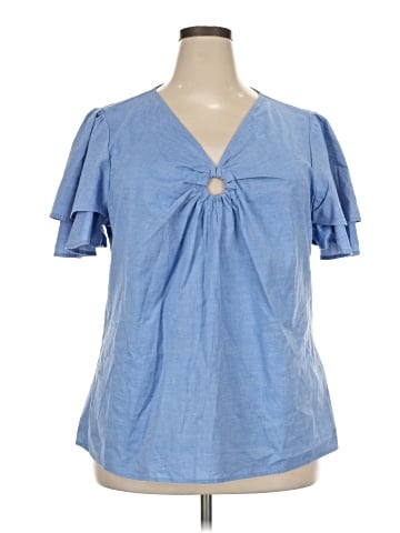 New York & Company Short Sleeve Blouse (view 1)