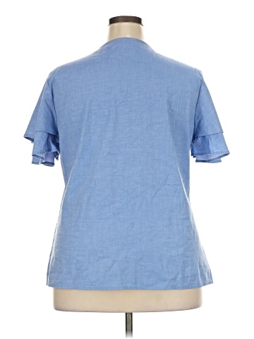 New York & Company Short Sleeve Blouse (view 2)