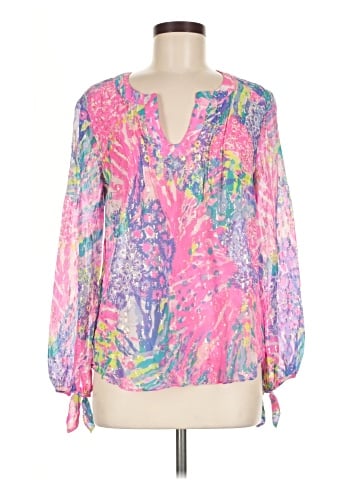 Lilly Pulitzer Long Sleeve Silk Top (view 1)