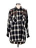 Zara Basic Plaid Black Long Sleeve Button-Down Shirt Size XS - photo 1