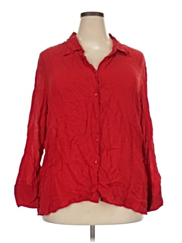 Lane Bryant 3/4 Sleeve Silk Top (view 1)