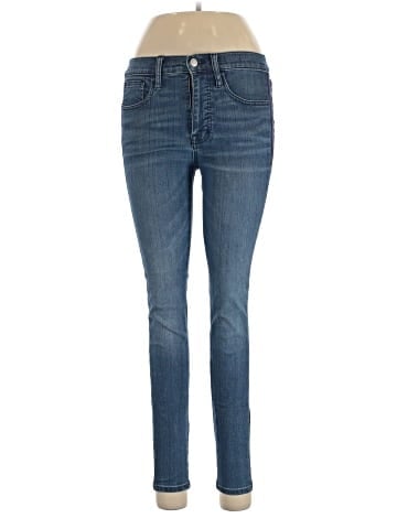 Madewell 9" Mid-Rise Skinny Jeans in Beattie Wash: Velvet Tuxedo Stripe Edition (view 1)